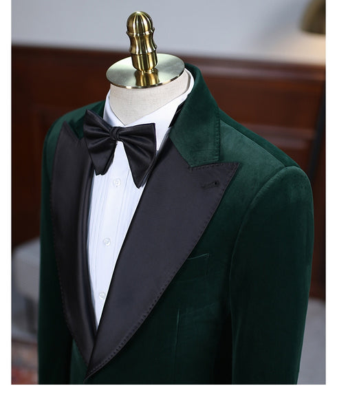 Gothic Green Velvet Suit – Inspired by Formal Suit Blazers for Men Plus Size